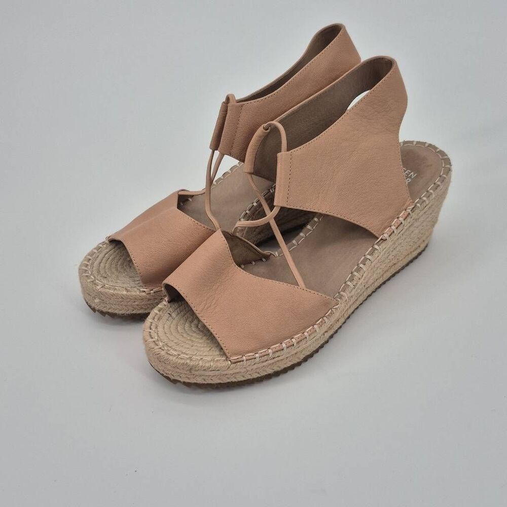 Eileen Fisher Women's Sandals Espadrille Wedge Leather Size 10